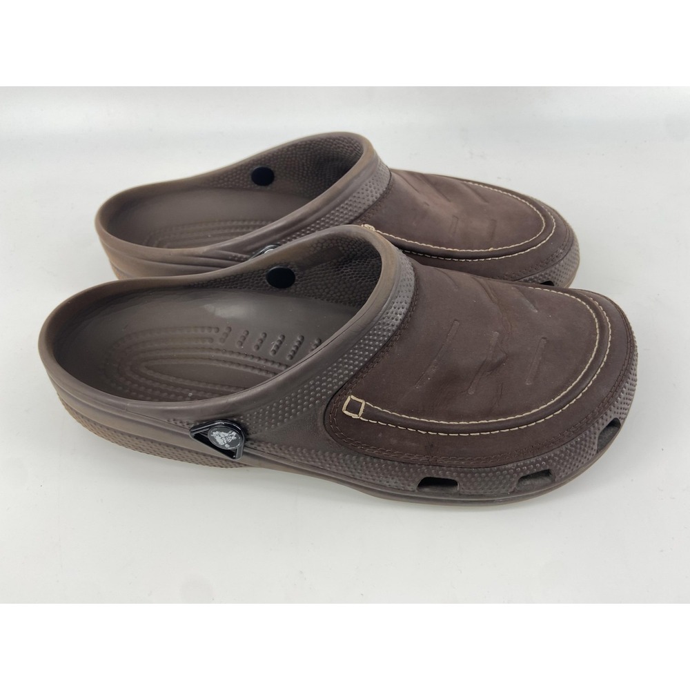 Crocs Shoes Clogs Mens 11 Brown Yukon Leather Hunting Comfort Outdoor‎ Garden